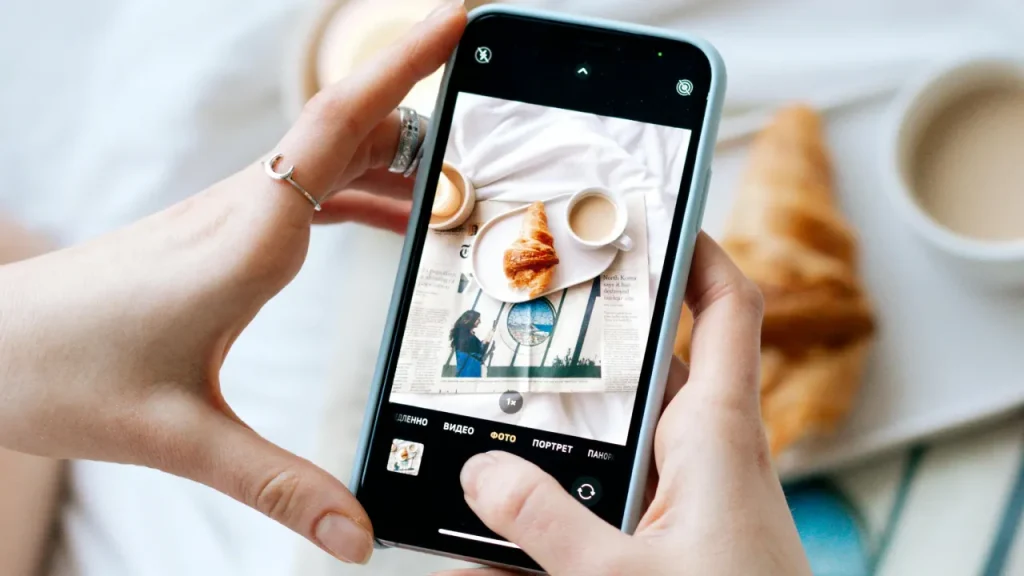 Tomando fotografía con móvil